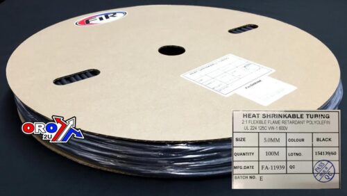 HEAT SHRINK TUBING 5mm x 100MT, BLACK / ID :3/16 = 4.76mm