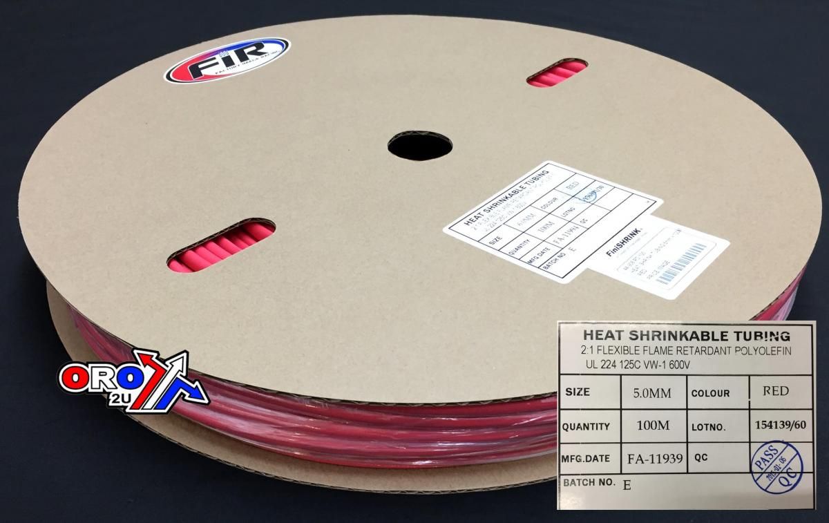 HEAT SHRINK TUBING 5mm x 100MT, RED