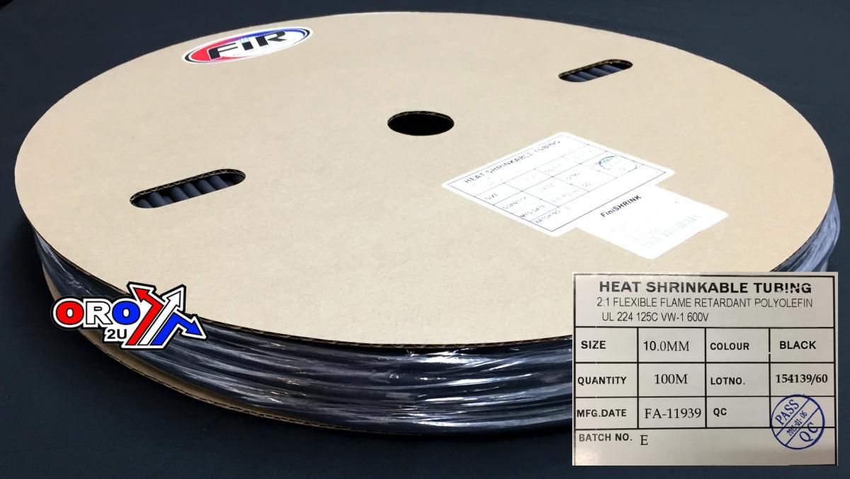 HEAT SHRINK TUBING 10mm x100MT, BLACK / ID : 10MM, SHRINK RATIO 2:1, UP-12680 - Image 2