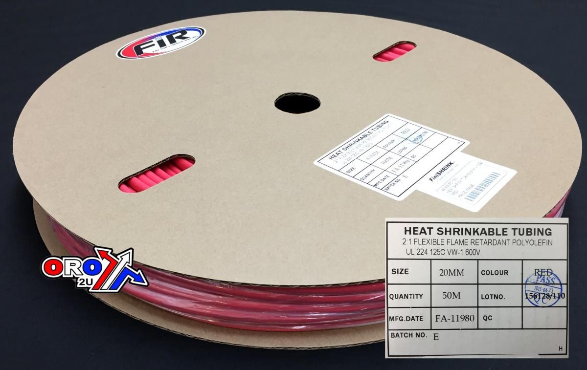 HEAT SHRINK TUBING 20mm x 50MT, RED