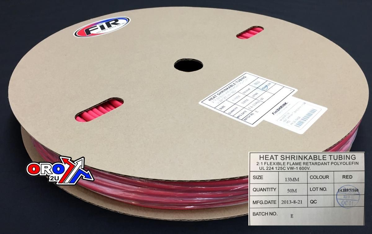 HEAT SHRINK TUBING 13mm x 50MT, RED