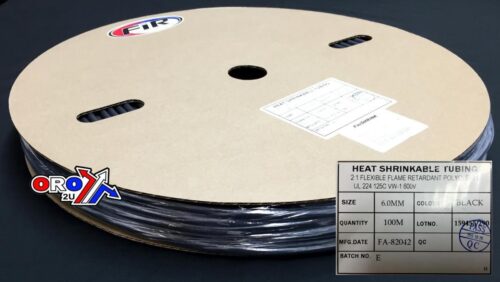 HEAT SHRINK TUBING 6mm x 100MT, BLACK
