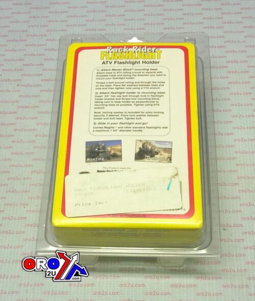 RACK FLASHLIGHT HOLDER, ATV QUAD UTV LIGHT HOLDER
