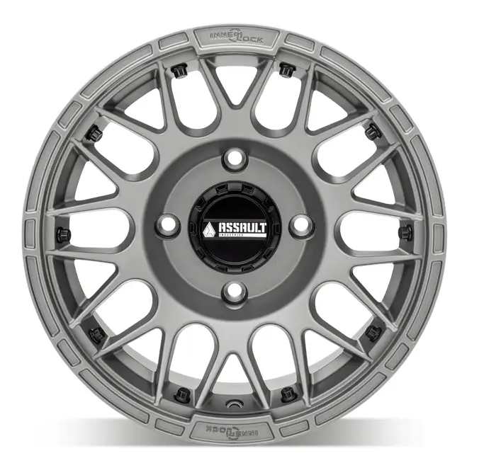 15x10 ASSAULT INDUSTRIES HELLFIRE BEADLOCK WHEELS, MATTE TITANIUM 4/136 4/137 (4x136 4x137) WHL-136-4-15-10-ILMT - Image 3