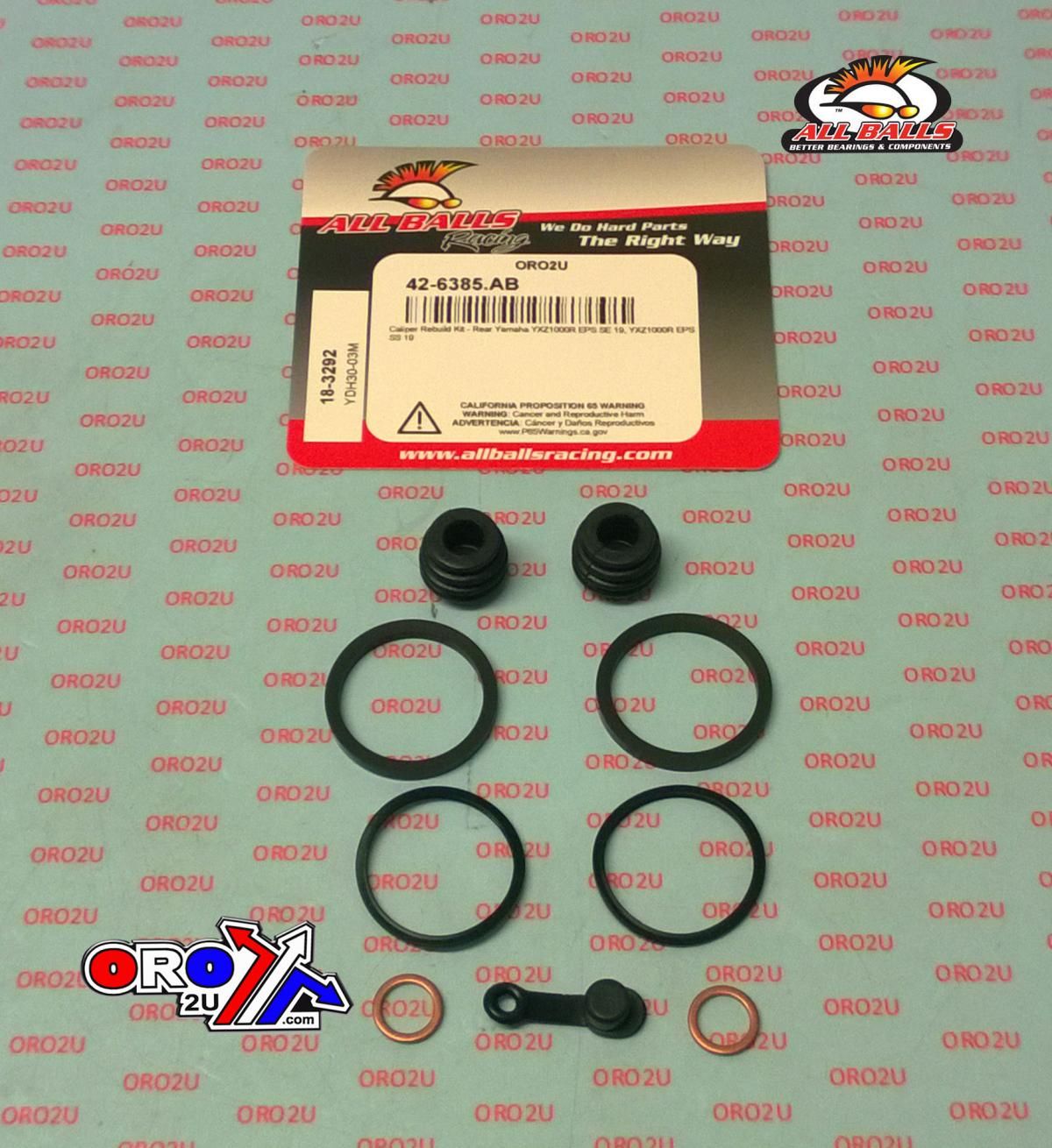 BRAKE CALIPER REBUILD KIT ALLBALLS, ALLBALLS 18-3292 YAM YXZ1000R 19-22 REAR - Image 2