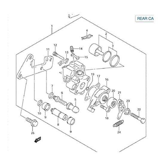 BRAKE CALIPER REAR YAMAHA ATV, 1UY-2580W-01, YFS 200, YFM 350, YFZ 350, CALIPER ONLY - Image 2