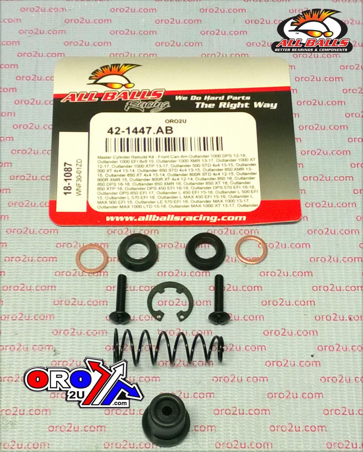 BRAKE MASTER CYL REBUILD KIT ALLBALLS, ALLBALLS 18-1087 CAN-AM OUTLANDER/RENEGADE 13-22 FRONT - Image 2