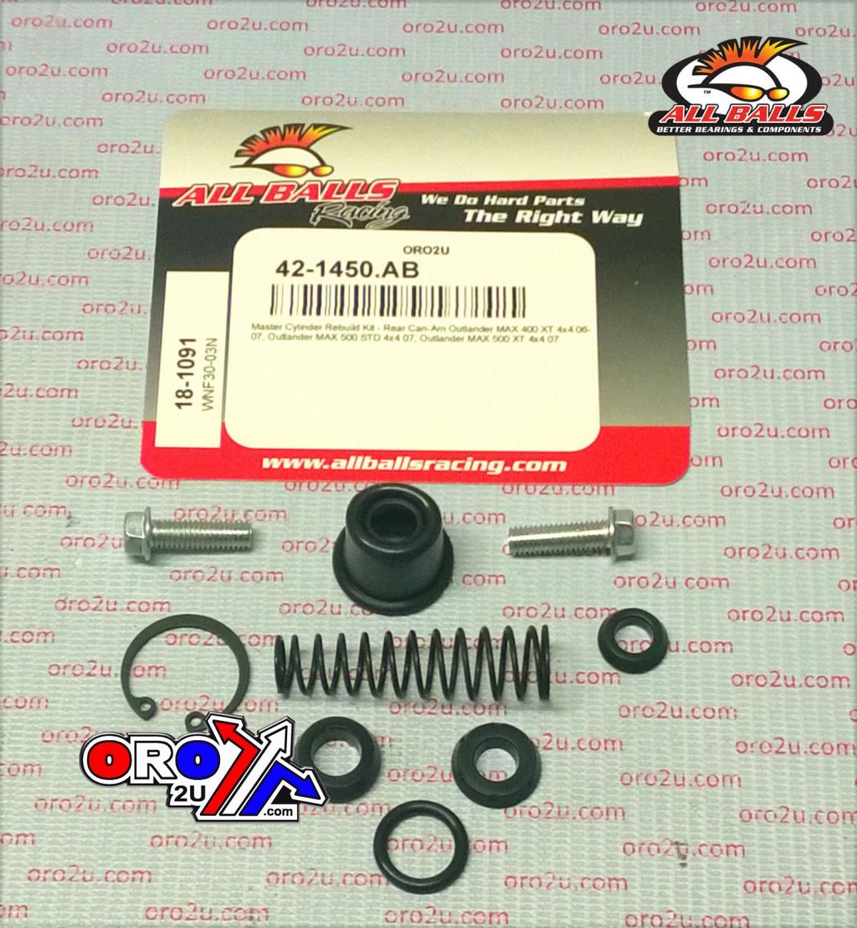 BRAKE MASTER CYL REBUILD KIT ALLBALLS, ALLBALLS 18-1091 CAN-AM OUTLANDER MAX 07 REAR