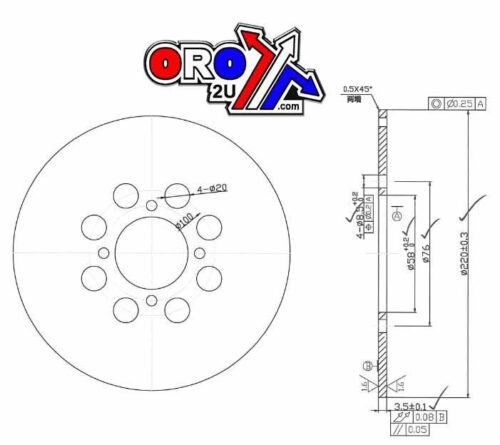 DISC BRAKE REAR YAMAHA YFS200 BLASTER MDS154 MDS235 MD6050D