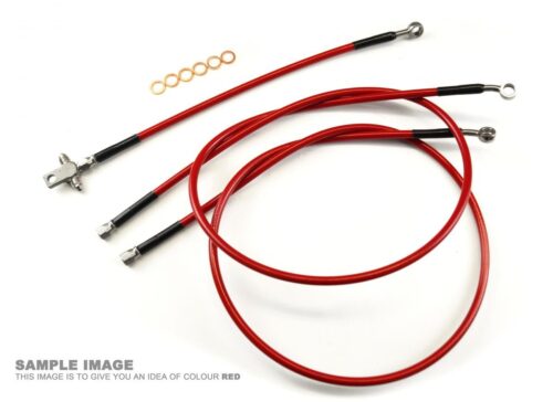 HOSE FRONT BRAKE RED +4″, HONDA TRX450R 04-09, KIT/3 FIR, KIT DONE
