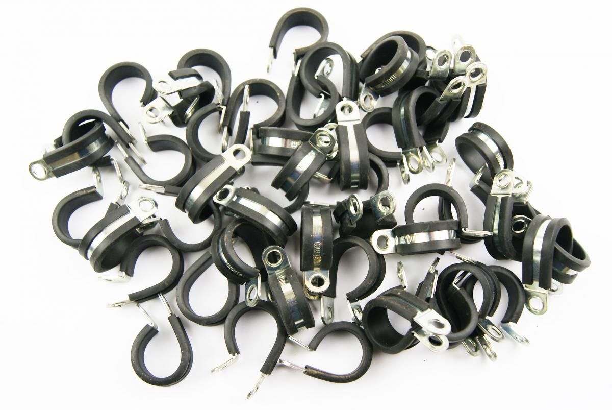 21mm RUBBER LINED P-CLIPS PACK 50