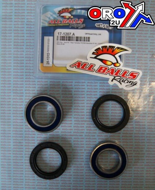 WHEEL BEARING KIT REAR 85-88 ETON XL50/YAM YFZ350/YTZ250, ALLBALLS 25-1315 DIRT