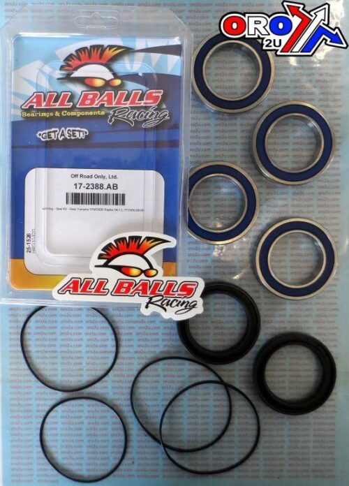 WHEEL BEARING KIT REAR 06-12 YAM YFZ400/YFM700 R RAPTOR, ALLBALLS 25-1526 ATV