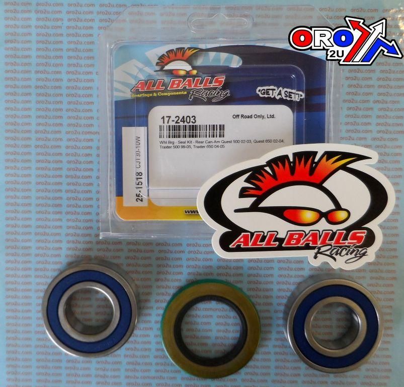 WHEEL BEARING KIT REAR 02-05 CAN-AM/JOHN DEERE, ALLBALLS 25-1518 ATV