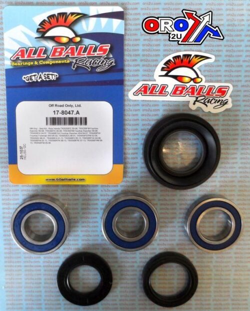 WHEEL BEARING KIT REAR 98-14 HONDA TRX 350-500, ALLBALLS 25-1037 ATV