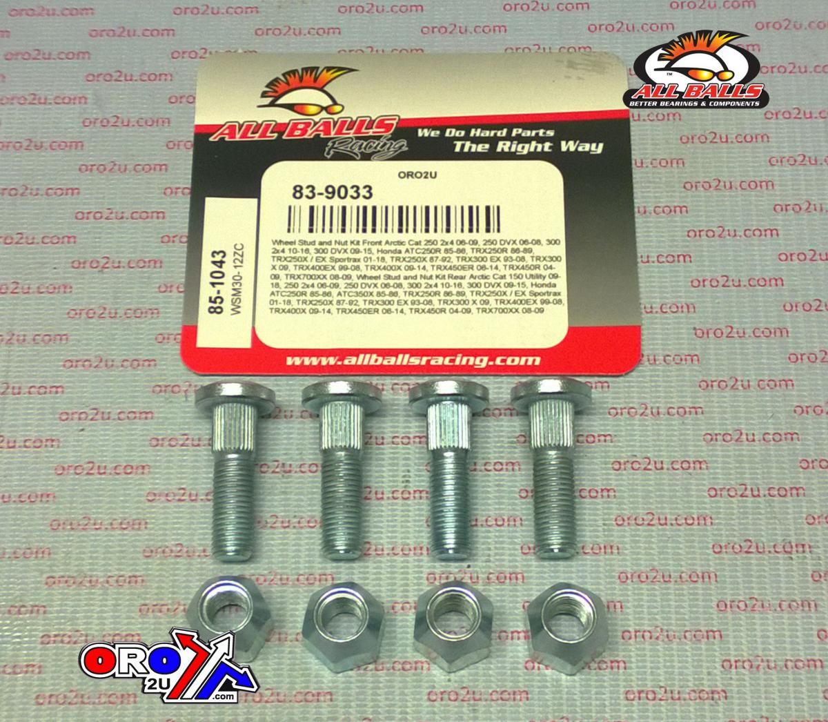 Wheel Stud and Nut Kit, ALLBALLS 85-1043