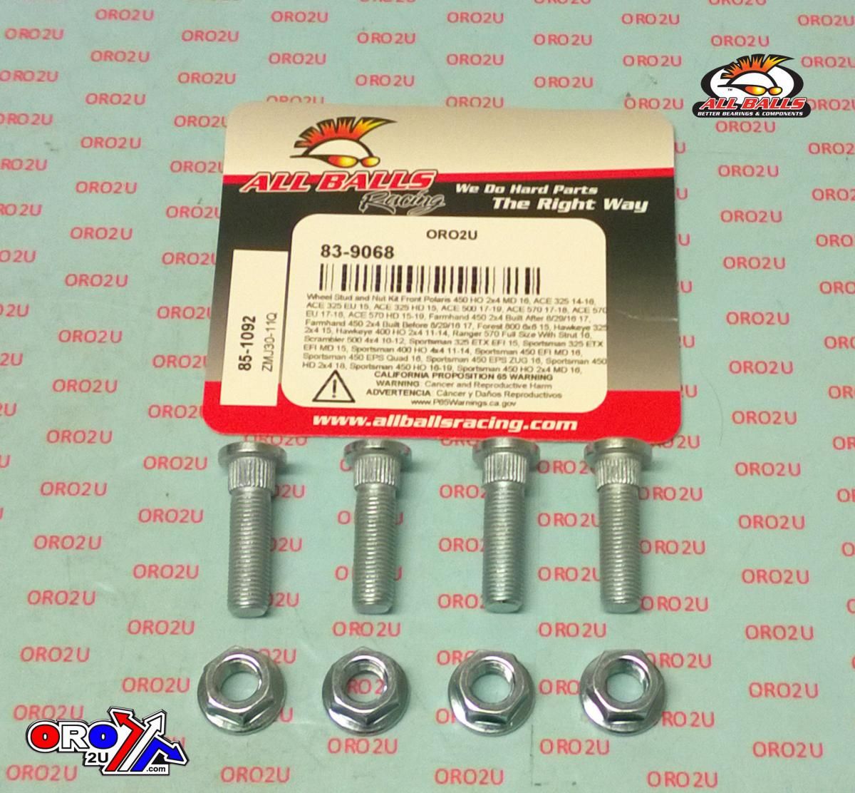 Wheel Stud and Nut Kit, ALLBALLS 85-1092 - Image 3