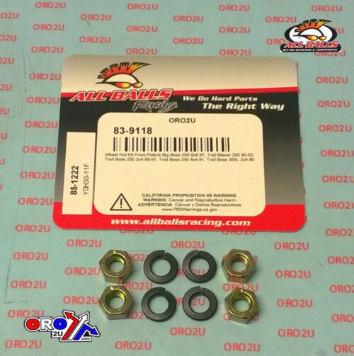 WHEEL NUT & WASHER SET-4, ALLBALLS 85-1222, 7542301, Polaris Big Boss 250 6×6 91, Trail Blazer 250 90-92, Trail Boss 250 2×4 89-91, Trail Boss 250 4×4 91