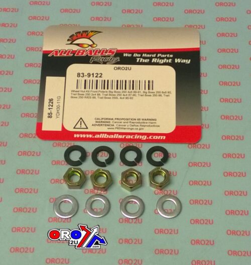 WHEEL NUT & WASHER SET-4, ALLBALLS 85-1226, 7542301, Polaris Big Boss 250 4×6 89-91, Big Boss 250 6×6 92, Trail Boss 250 2×4 88, Trail Boss 250 4×4 87-90