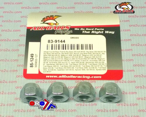 WHEEL NUT REAR KIT PACK-4, ALLBALLS 85-1249, 7542714, Polaris Big Boss 250 4×6 89-92, Big Boss 250 6×6 91-93, Big Boss 300 6×6 94, Big Boss 350L 6×6 93, B
