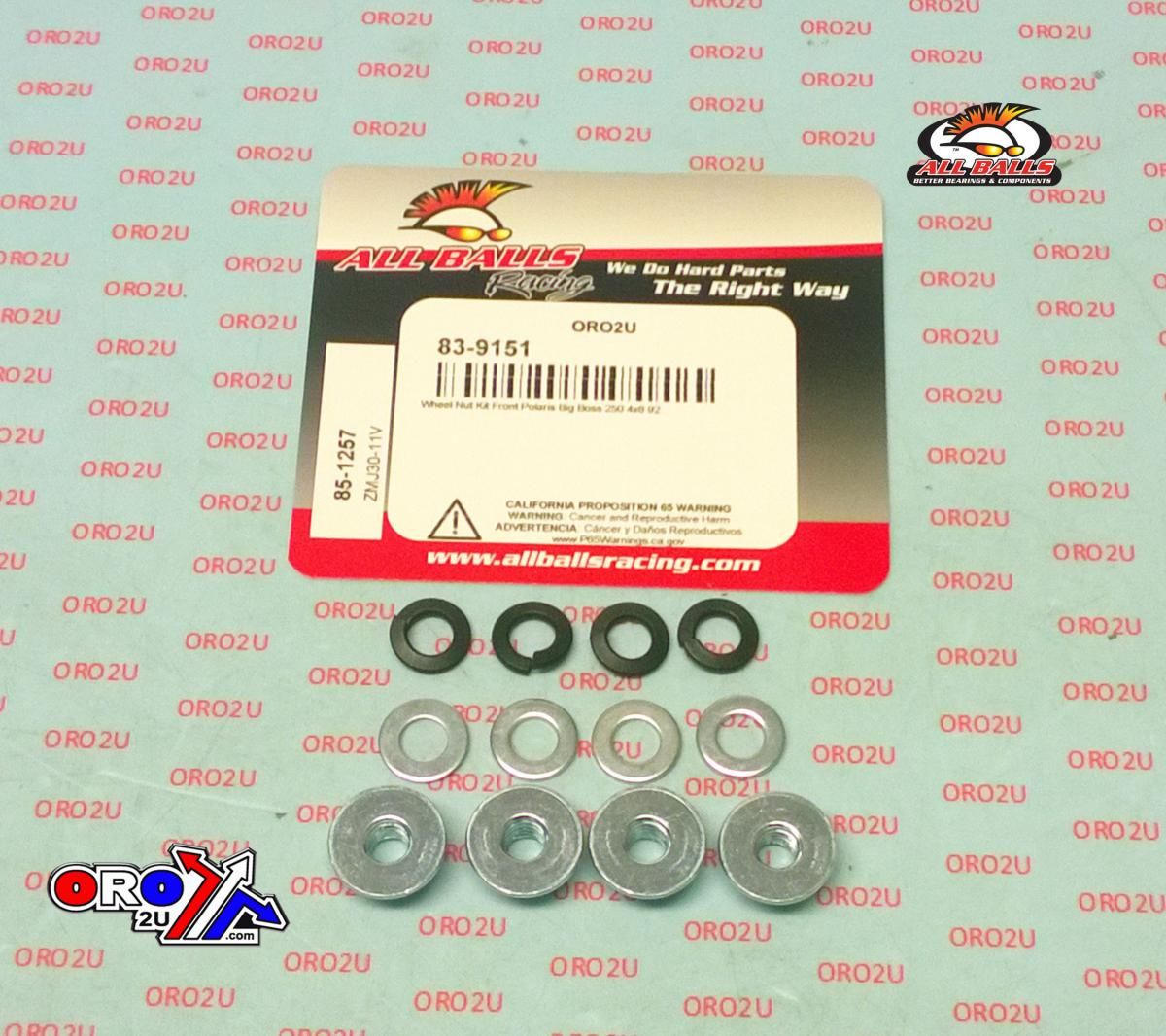 WHEEL NUT & WASHER KIT REAR, ALLBALLS 85-1257, 7542714, Polaris Big Boss 250 4x6 92