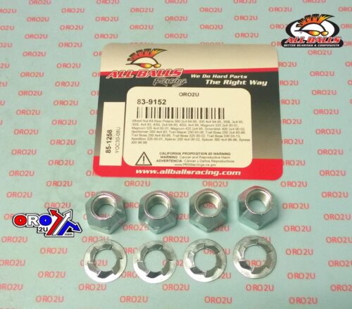 WHEEL NUT & WASHER KIT REAR, ALLBALLS 85-1258, 7542714, Polaris 300 2×4 94-95, 300 4×4 94-95, 350L 2×4 93, 350L 4×4 93, 400L 2×4 94-95, 400L 4×4 94, Magnum