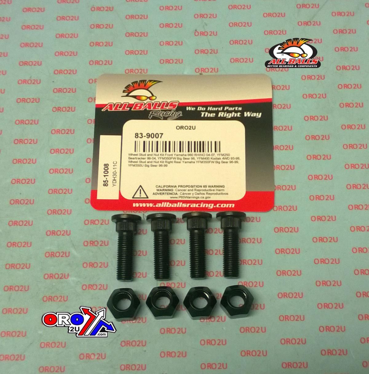 Wheel Stud and Nut Kit, ALLBALLS 85-1008