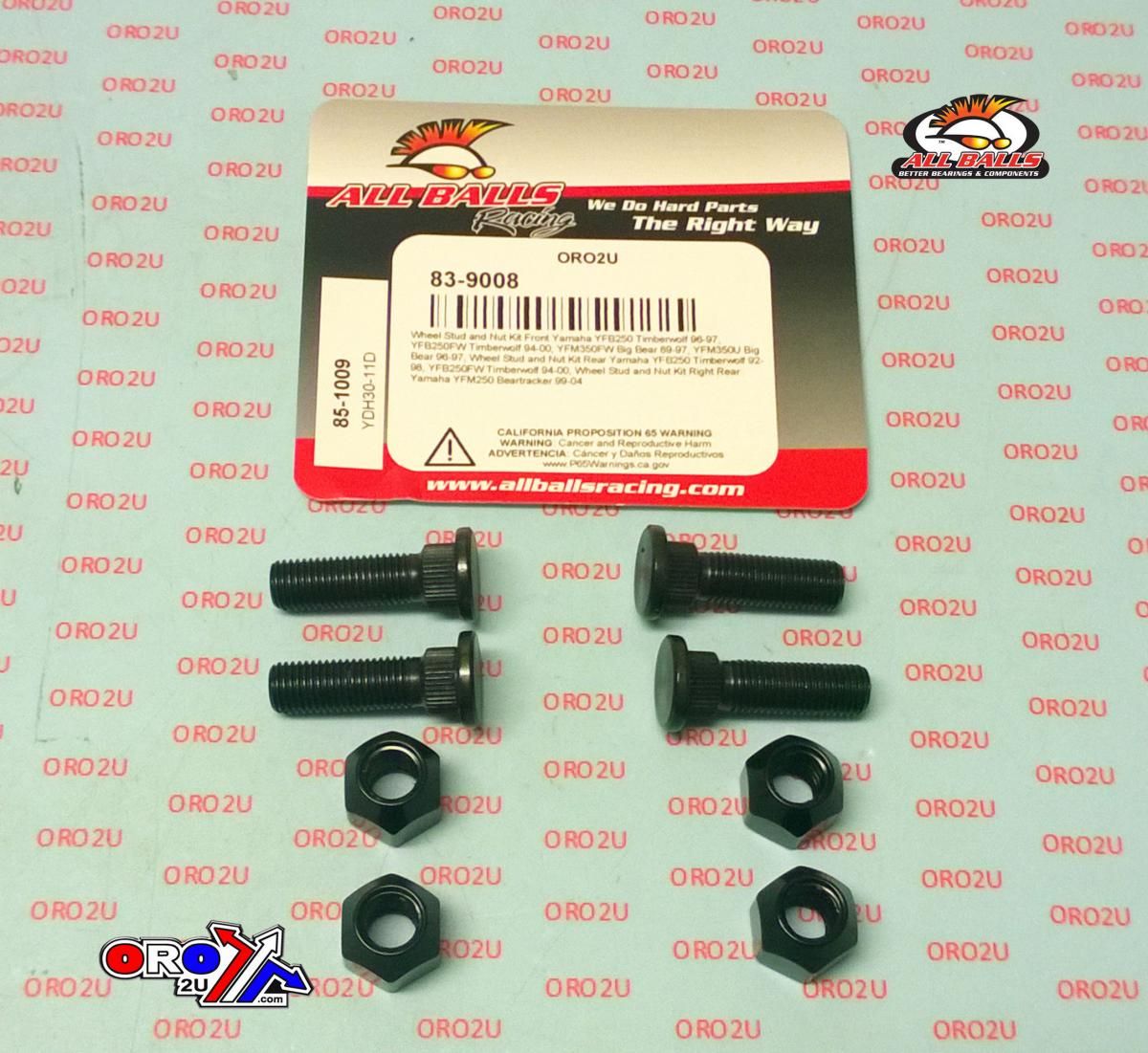 Wheel Stud and Nut Kit, ALLBALLS 85-1009