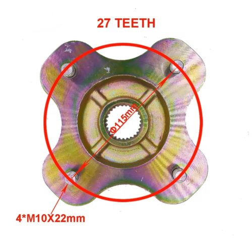 REAR AXLE WHEEL HUB 4*M10 115mm 27T YAMAHA YFM250 BIG BEAR YFM400 YFM350 2HR-25383-01-00