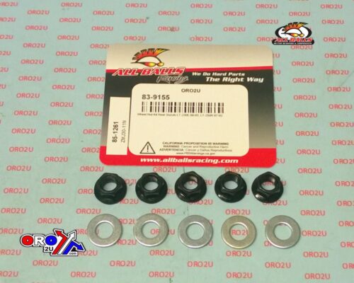 WHEEL NUT & WASHER KIT PACK-5, ALLBALLS 85-1261, 08316-16086 08316-10087, 08316-16088, 09159-08019, Suzuki LT-230E 88-93, LT-250R 87-92