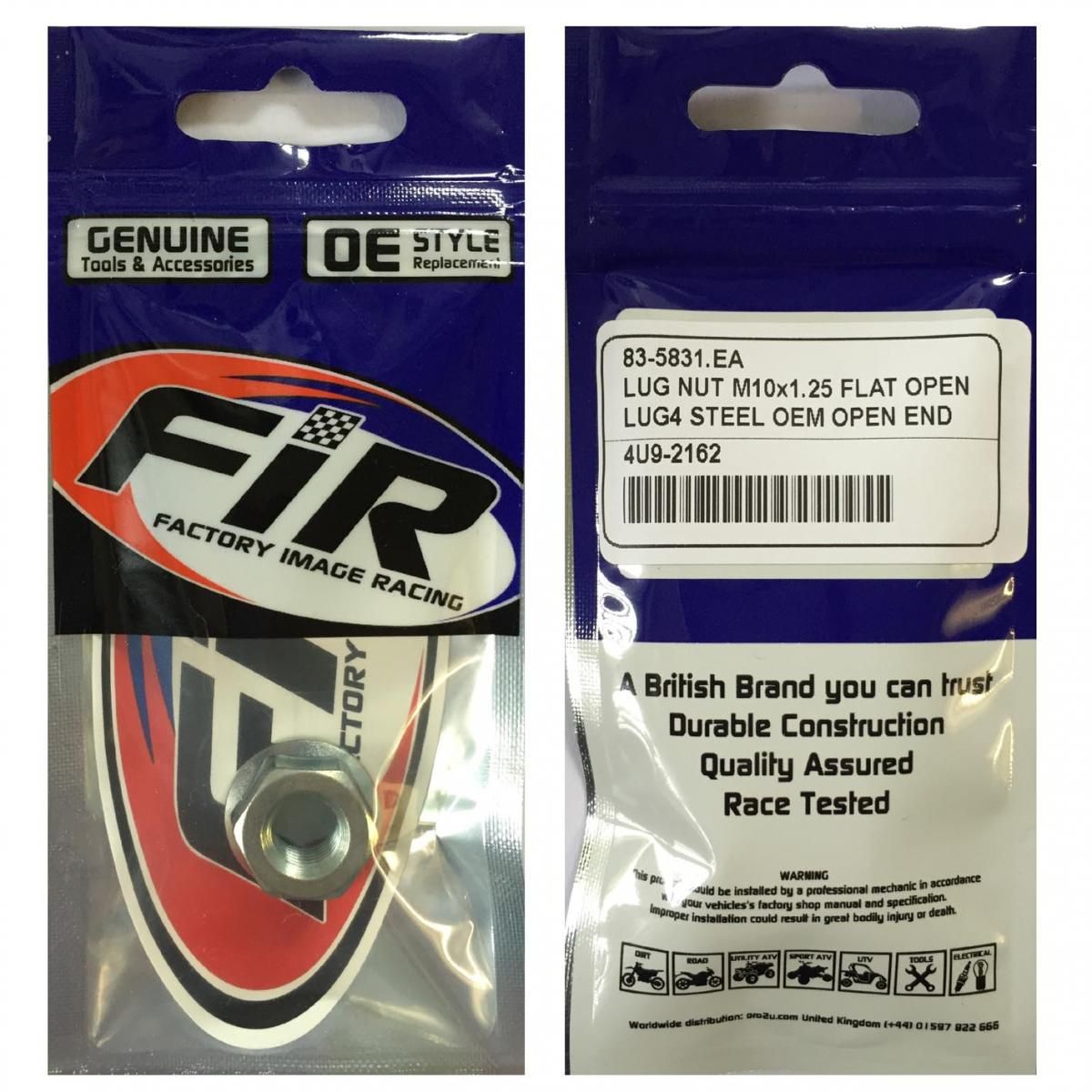 LUG NUT M10x1.25 FLAT OPEN, LUG4 STEEL OEM OPEN END - Image 4