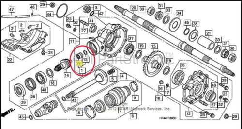 BEARING NEEDLE 15x25x17mm, BRONCO AT-03804 FINAL DRIVE