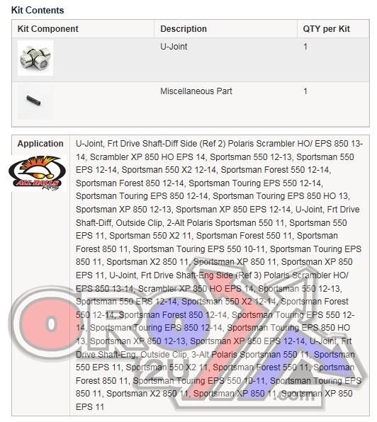 UNIVERSAL JOINT POLARIS, ALLBALLS 19-1016 - Image 5