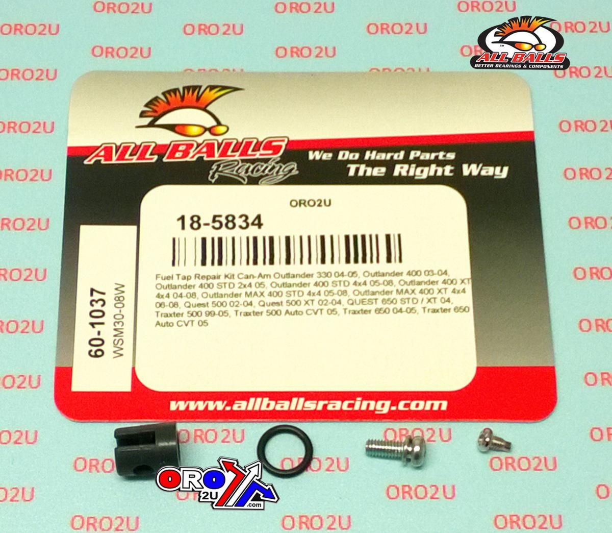 FUEL TAP REPAIR KIT ALLBALLS, ALLBALLS 60-1037 CAN-AM OUTLANDER/QUEST/TRAXTER 99-08
