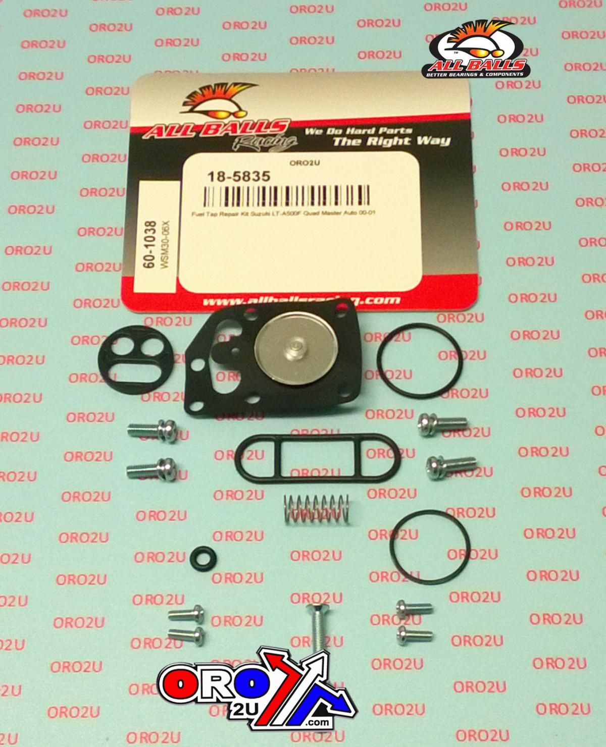 FUEL TAP REPAIR KIT ALLBALLS, ALLBALLS 60-1038 SUZUKI LT-A500F 00-01