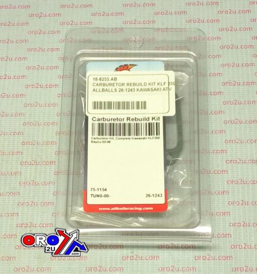 CARBURETOR REBUILD KIT 03-06 KAW KLF250, ALLBALLS 26-1243 ATV