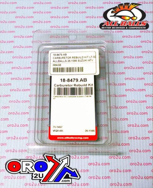 CARBURETOR REBUILD KIT 84-87 SUZ LT-50, ALLBALLS 26-1566 ATV