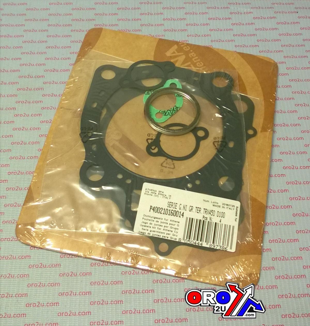 TOP END GASKET SET HONDA TRX 450 06-14, ATHENA P400210160014 FOR 490CC 100MM BIG BORE KIT