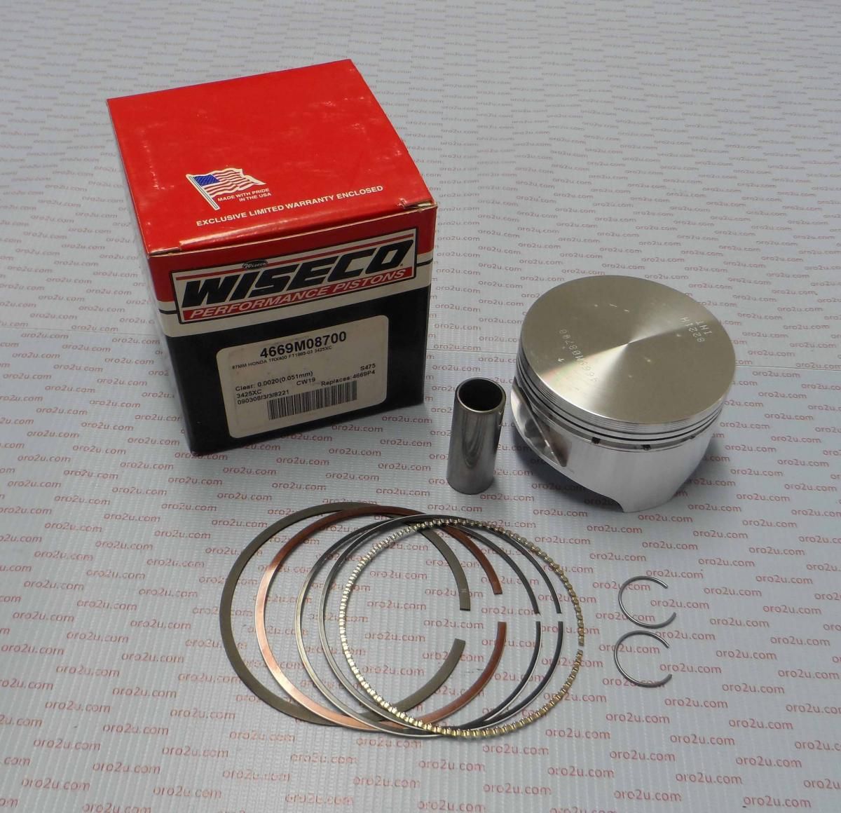 PISTON KIT 95-03 TRX400 87.00, WISECO 4669M08700 HONDA ATV