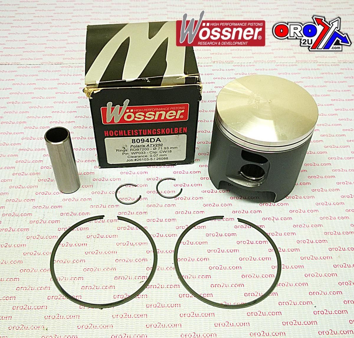PISTON KIT POLARIS 250 72.00, FORGED WOSSNER 8094DC - Image 2