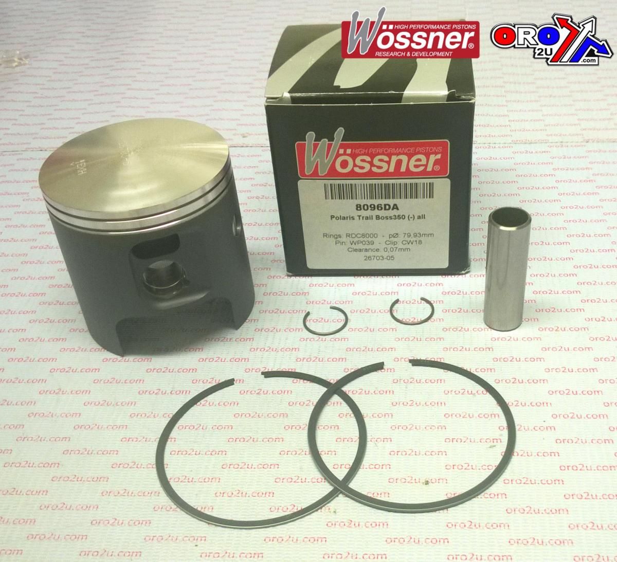 PISTON KIT POLARIS 350 81.00, FORGED WOSSNER 8096D100 ATV - Image 2