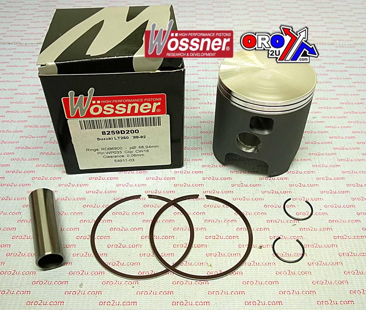 PISTON KIT 88-92 LT250 67.00, WOSSNER 8259DA SUZUKI ATV