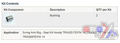 SWINGARM BEARING KIT ALLBALLS, ALLBALLS 28-1211 HONDA TRX 420/500 14-22