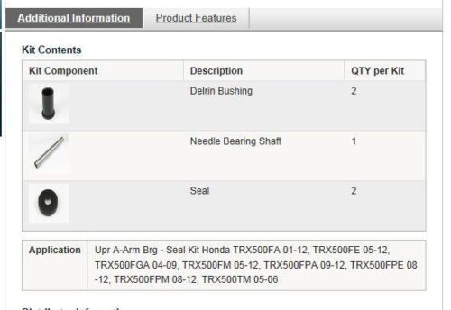 A-ARM KIT Upper Honda TRX500, ALLBALLS 50-1003 HONDA, 17-8703