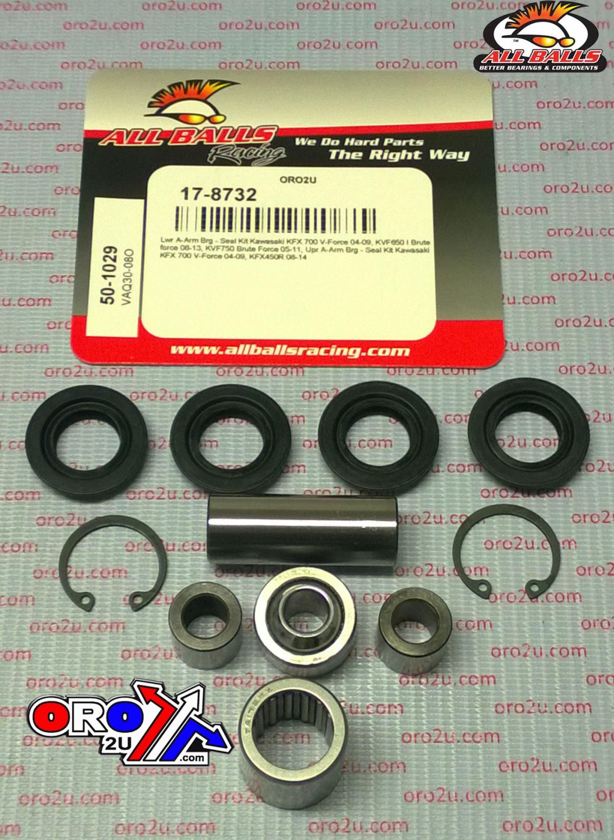 A-ARM LOWER & UPPER BEARING & SEAL KIT 04-14 KAWASAKI 450 650 700 750 KFX KVF 50-1029
