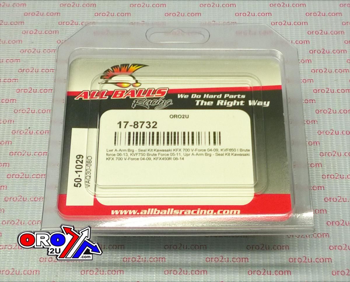 A-ARM LOWER & UPPER BEARING & SEAL KIT 04-14 KAWASAKI 450 650 700 750 KFX KVF 50-1029 - Image 4