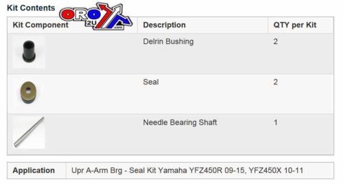 A-ARM SEAL KIT YFZ450R 09-18, ALLBALLS 50-1058 YAMAHA