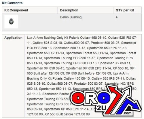 A-ARM KIT Polaris upper/lower, ALLBALLS 50-1051