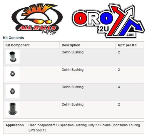REAR INDEPENDENT SUSPENSION, ALLBALLS 50-1087 Polaris 550 S