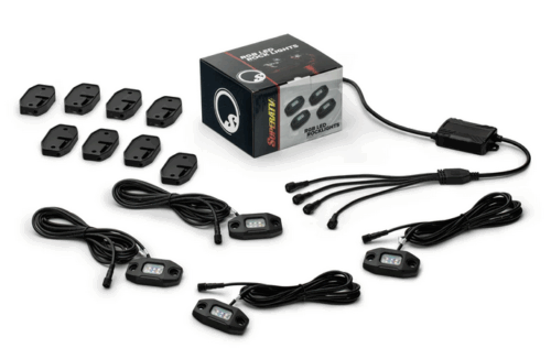 RGB ROCK LIGHT UNDER GLOW KIT 4 LEDS FLAT MOUNTED